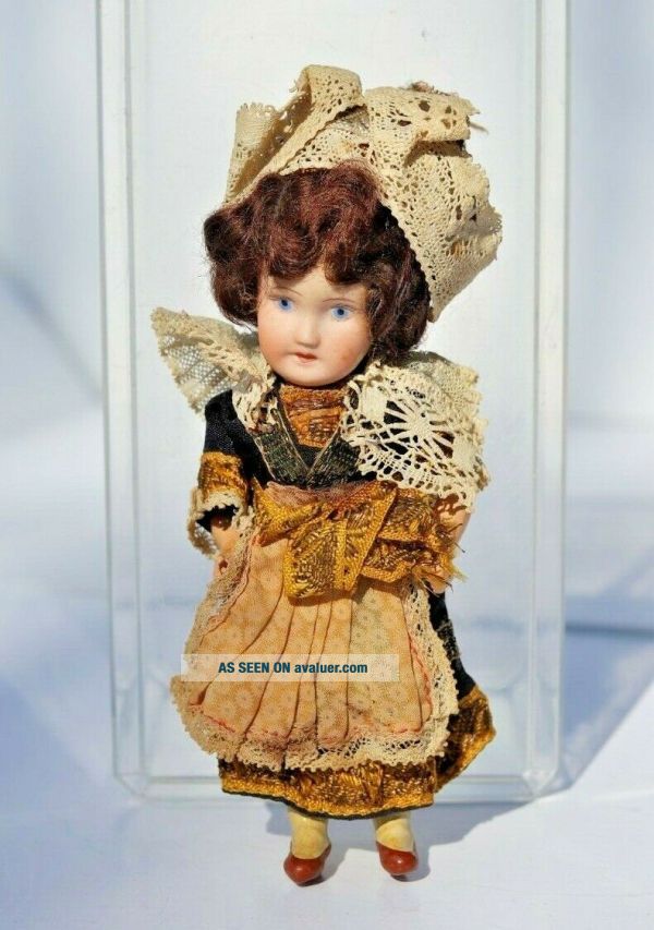 Basque Doll Antique German Bisque Doll House Doll On Composition Body All, No. 312 ...