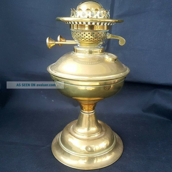 Victorian Brass Oil Lamp. Antique Double Wick Oil Lamp English Made ...