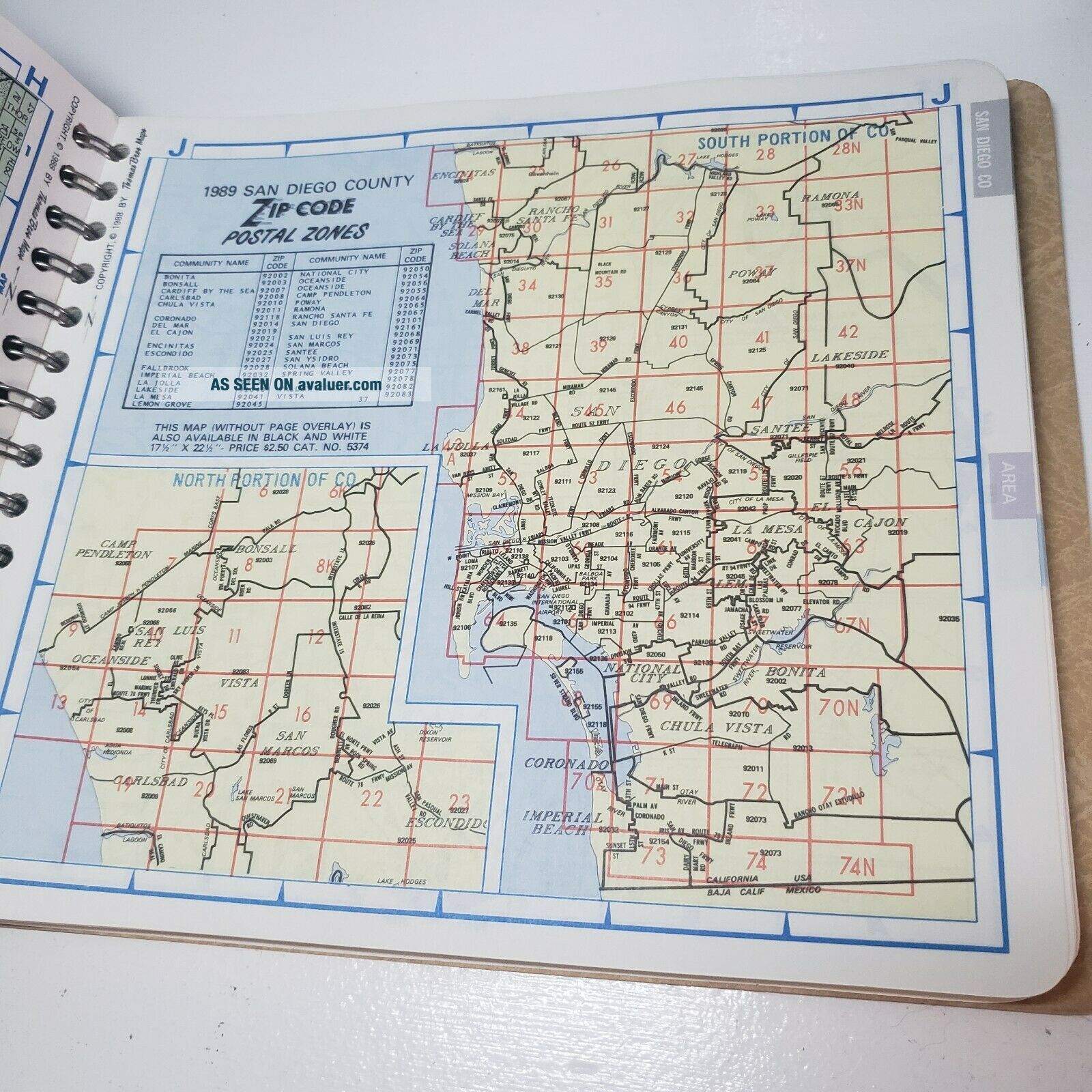 Vintage 1989 Thomas Guide San Diego County Imperial Bros Maps Book ...