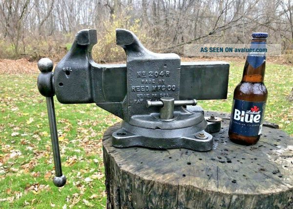 Vintage Reed Mfg. Vise, Machinist Vise 360 Swivel Base 4 