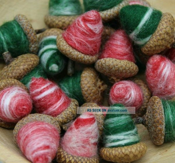 Primitive Halloween Acorns Folk Art Bowl Fillers Needle