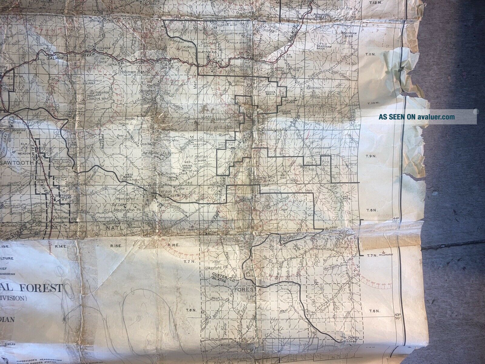 1940 CHALLIS National Forest Service - 1940 Challis National Forest Service Stanley Div Fire Lookout Topo Map 2 27