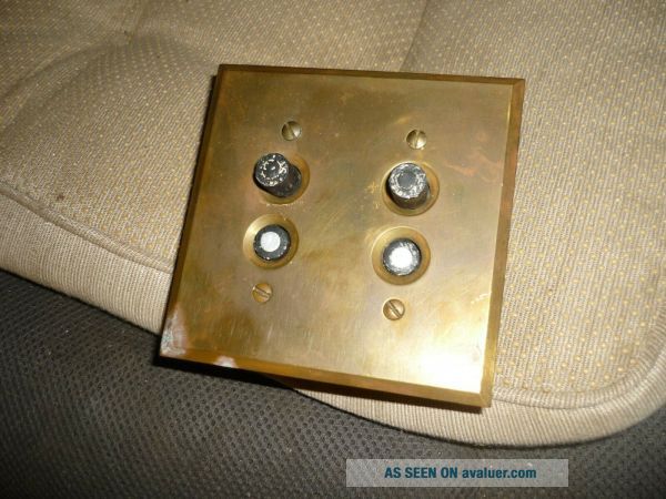 Antique Double Push Button On Off Light Switch With Brass Cover Plate ...