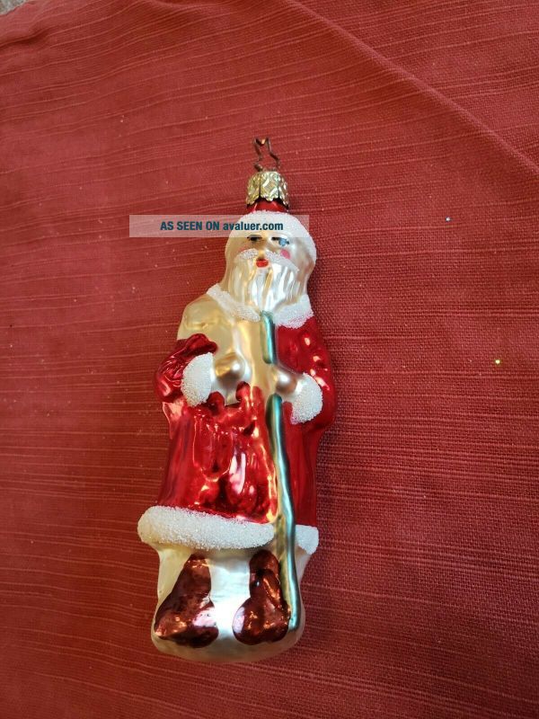 Vintage Inge Glas Old World Christmas Santa With Staff Ornament | #48688192