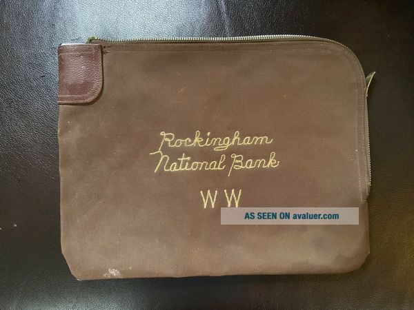 Vintage A Rifkin Rockingham National Bank NC Deposit Bag | #48948599