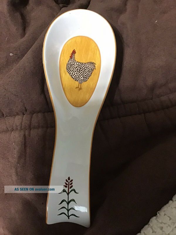 Kimble Chicken COUNTRY QUARTET Sakura Warren Kimble Rooster Chicken Spoon Rest With ...