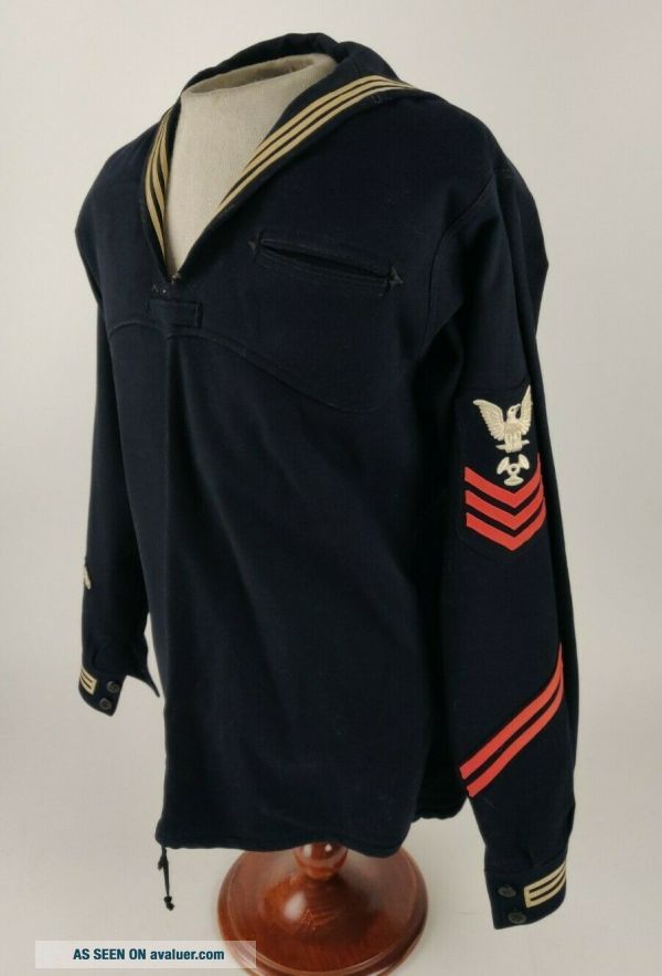 WW2 WWII US Navy USN PO 1st Class Machinists Mate Navy Top Named Sub ...
