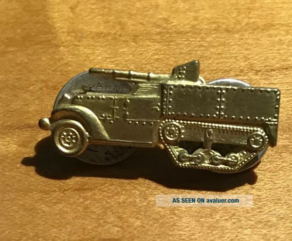 Tank Driver Pin WWII US Army Armored TD Tank Destroyer Officer Uniform Collar Brass Pin ...