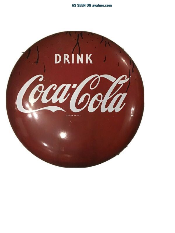 Coca Cola Button Sign 24” Vintage 1950 Or Earlier | #50058659