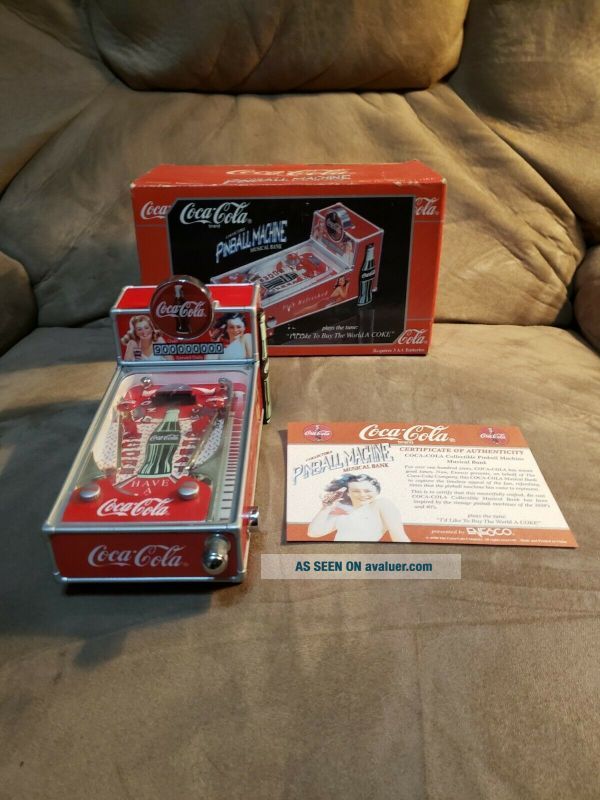 Coca Cola Pinball Machine/Musical Bank By Enseco W/ Certificate Of ...