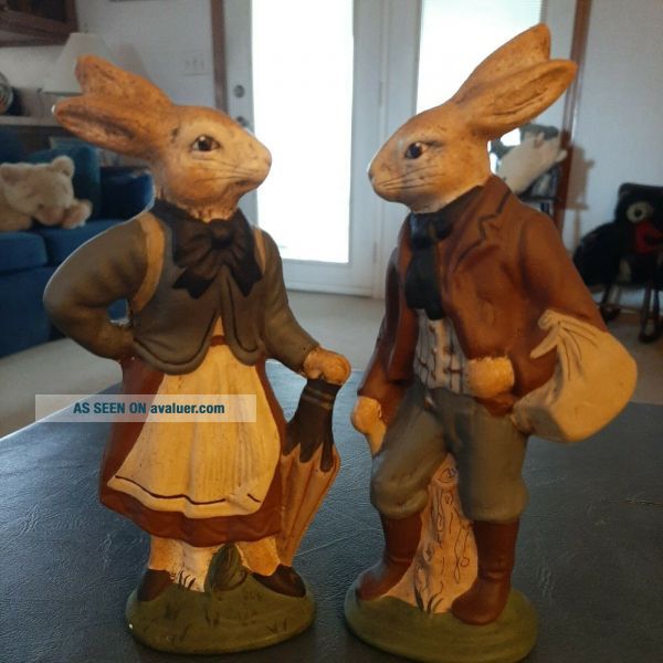 Walnut Ridge Rabbit Walnut Ridge Collectibles Rabbit Couple With Umbrella And Sack 7 ...