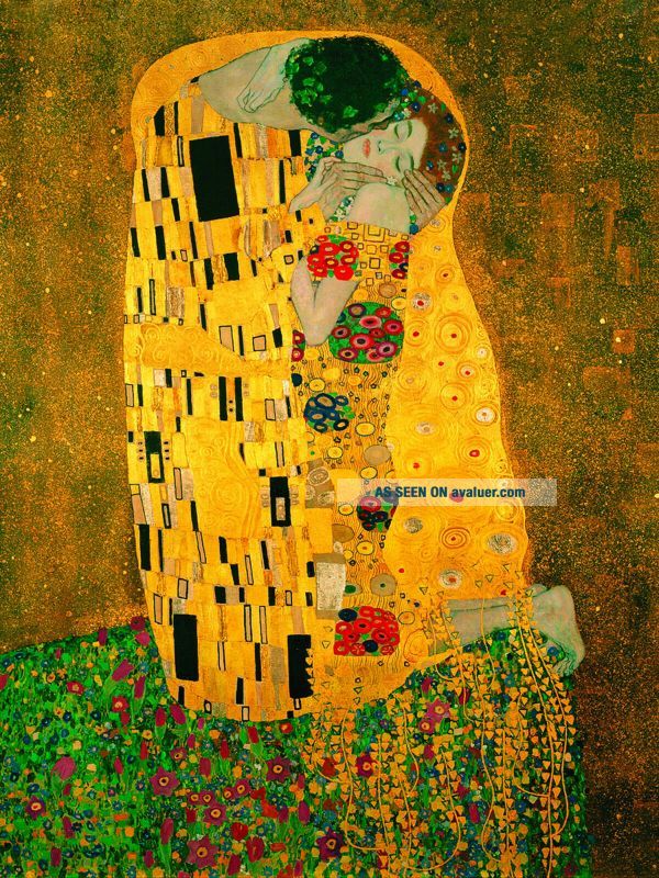 Gustav Klimt Kiss Vintage Poster Print Painting Art For Glass Frame 36 ...