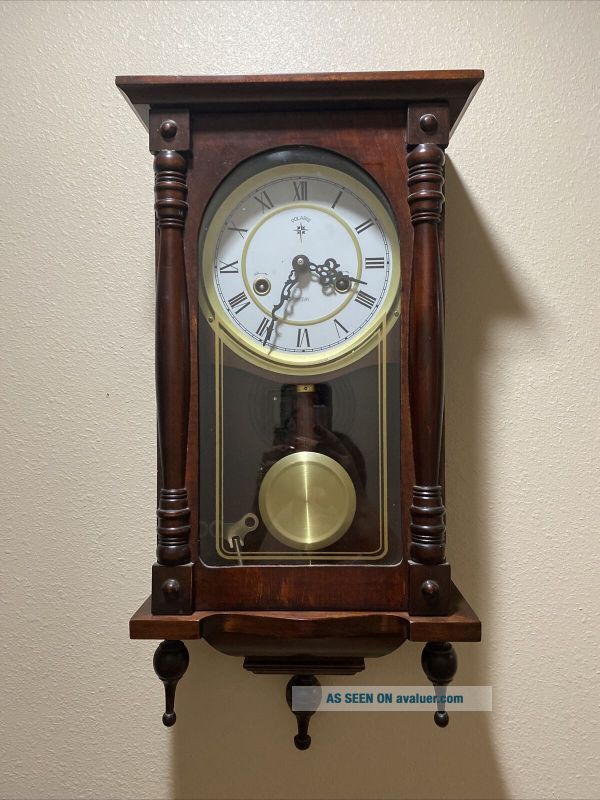 Vintage Polaris 31 Day Wind Wall Clock Pendulum With Key Chimes 23 ...