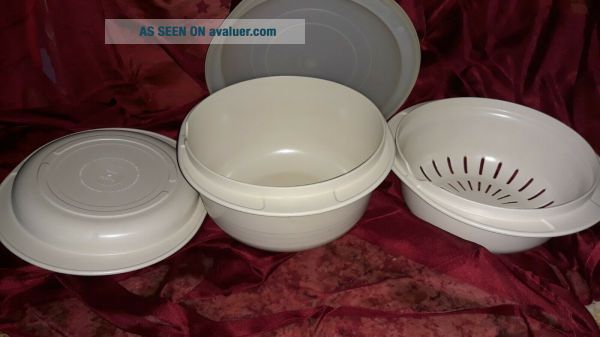Vintage Tupperware 4 Piece Almond Microwave Stack Cooker Steamer ...