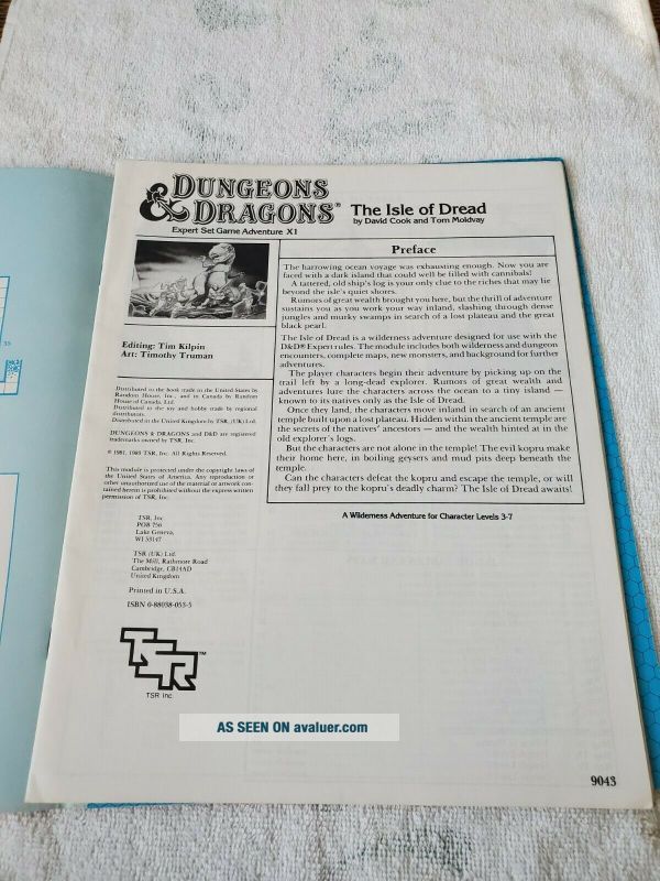 DUNGEONS & DRAGONS TSR The Isle Of Dread X1 Module | #51272960