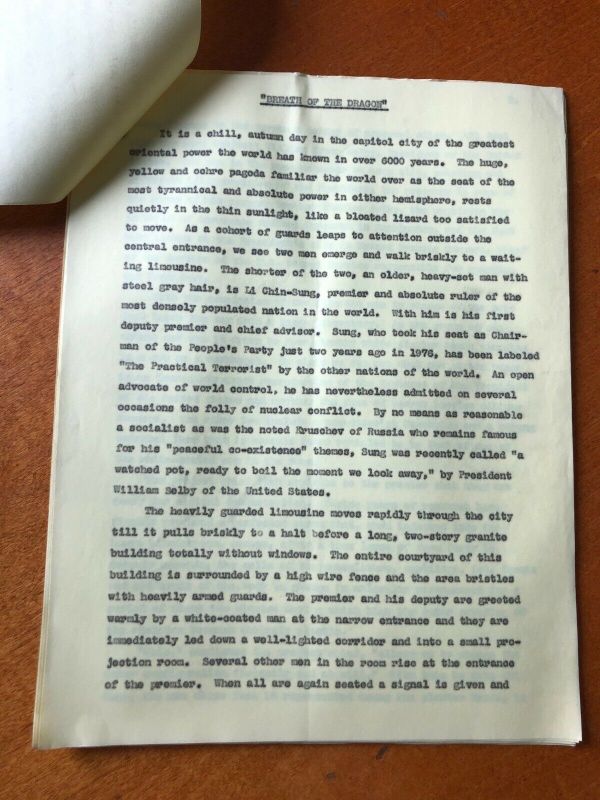 Outer Limits Script 1963 THE OUTER LIMITS TV SHOW SCRIPT STEP OUTLINE HUNDRED DAYS OF THE ...